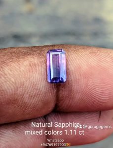 purple with violet sapphire gems 1.11 ct