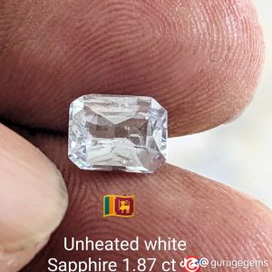 UNHEATED WHITE SAPPHIRE 1.87 CT