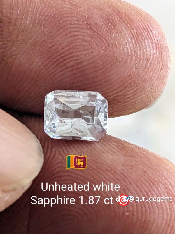 UNHEATED WHITE SAPPHIRE 1.87 CT