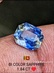 natural bi color sapphire from srilanka 1.84 ct genuine gemstone