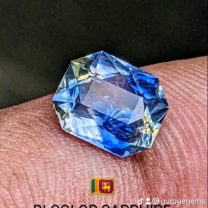 natural bi color sapphire from srilanka 1.84 ct genuine gemstone